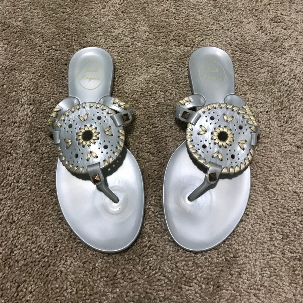 Jack Rogers Silver Sandals